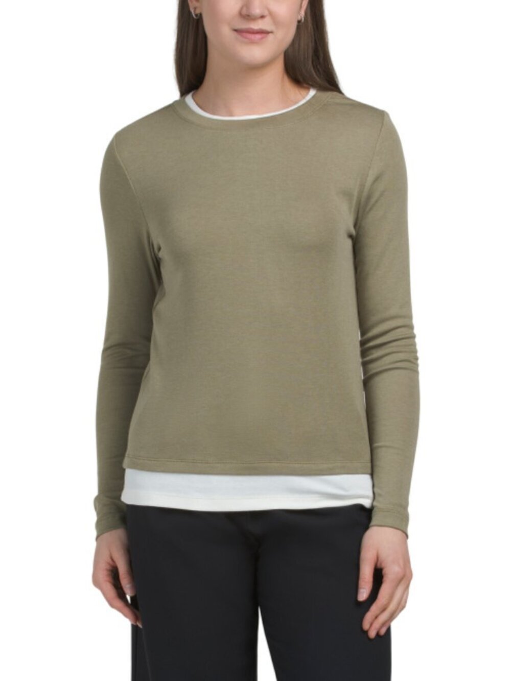 THREE DOTS Veronica Layered Tee